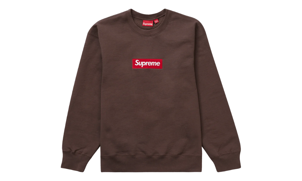 Supreme Box Logo Crewneck Brown FW22