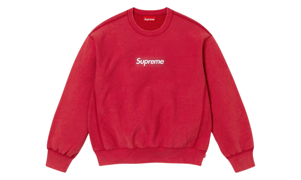 Supreme Box Logo Crewneck Washed Red SS25