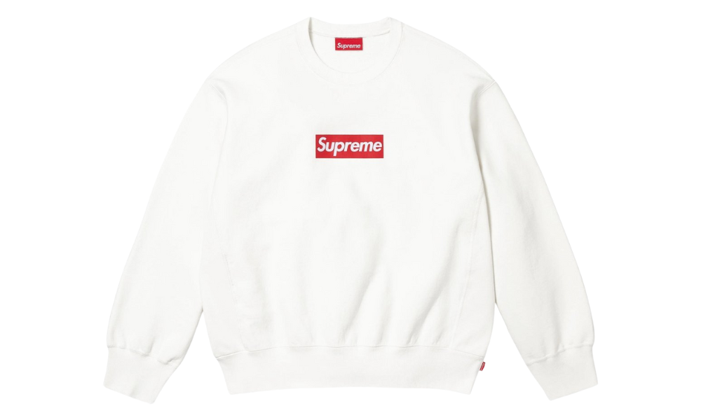Supreme Box Logo Crewneck Washed White SS25