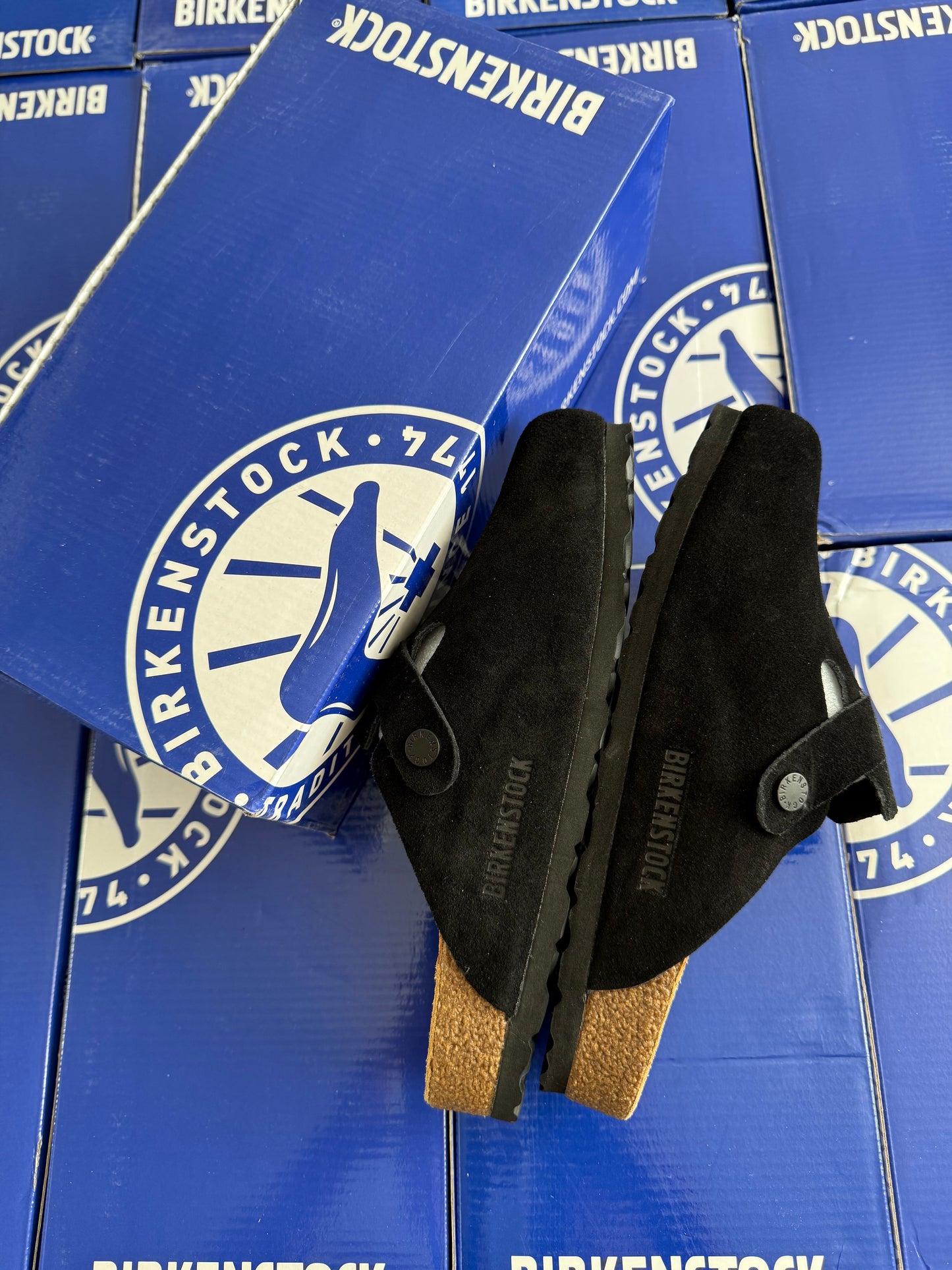 Birkenstock Boston Clog "Black Suede"