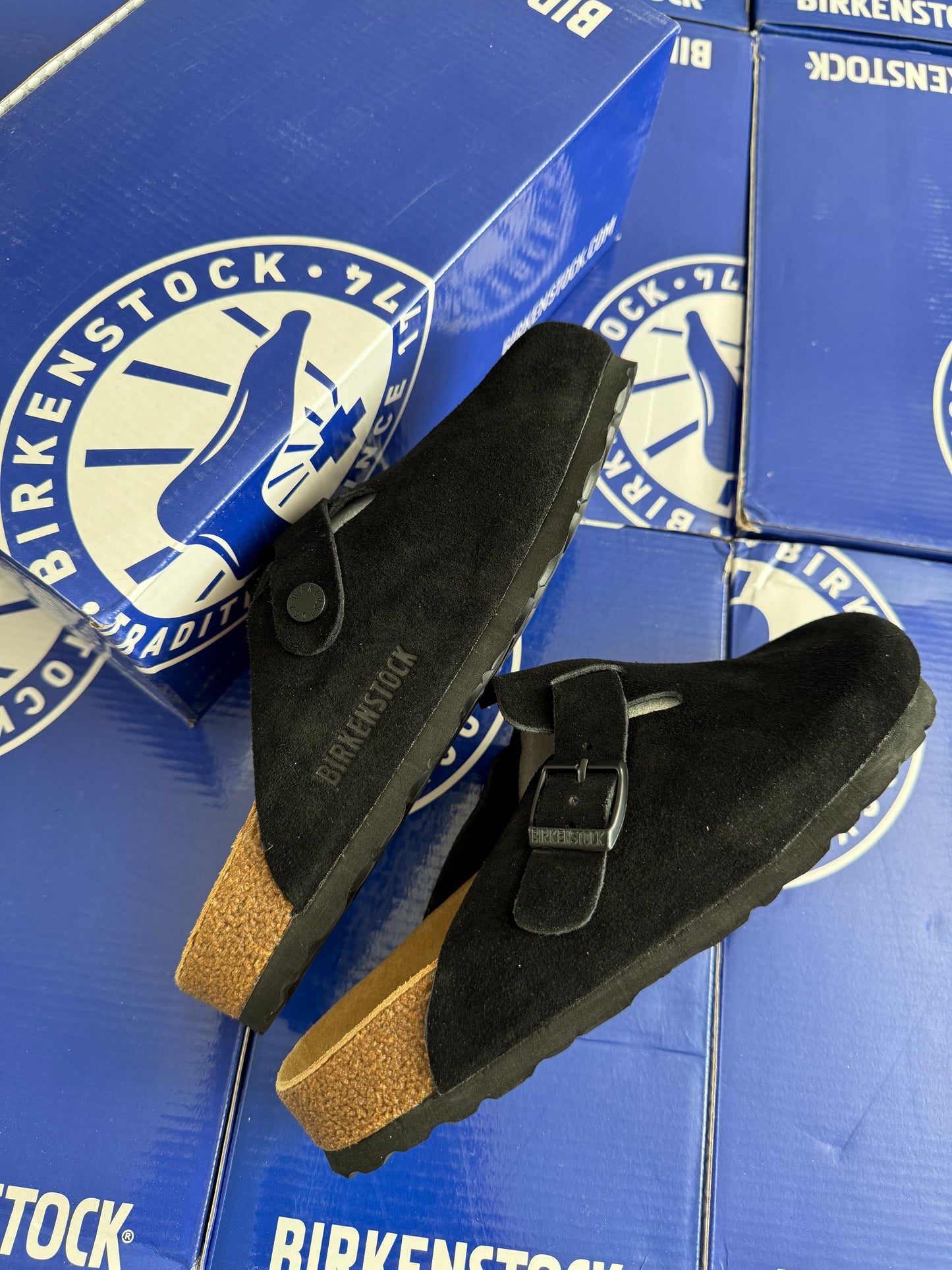 Birkenstock Boston Clog "Black Suede"