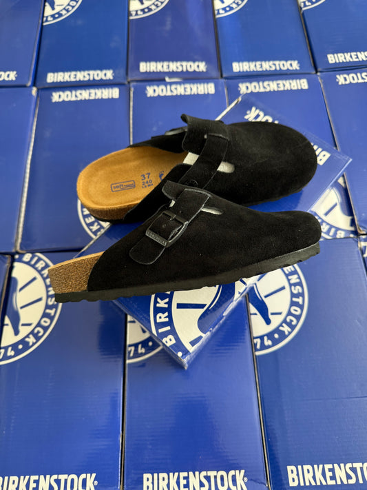 Birkenstock Boston Clog "Black Suede"