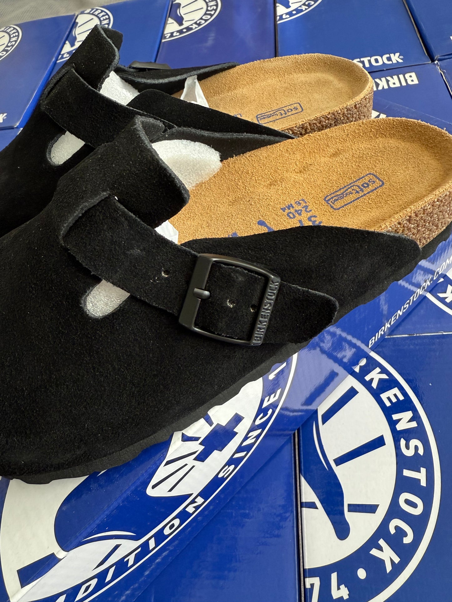 Birkenstock Boston Clog "Black Suede"