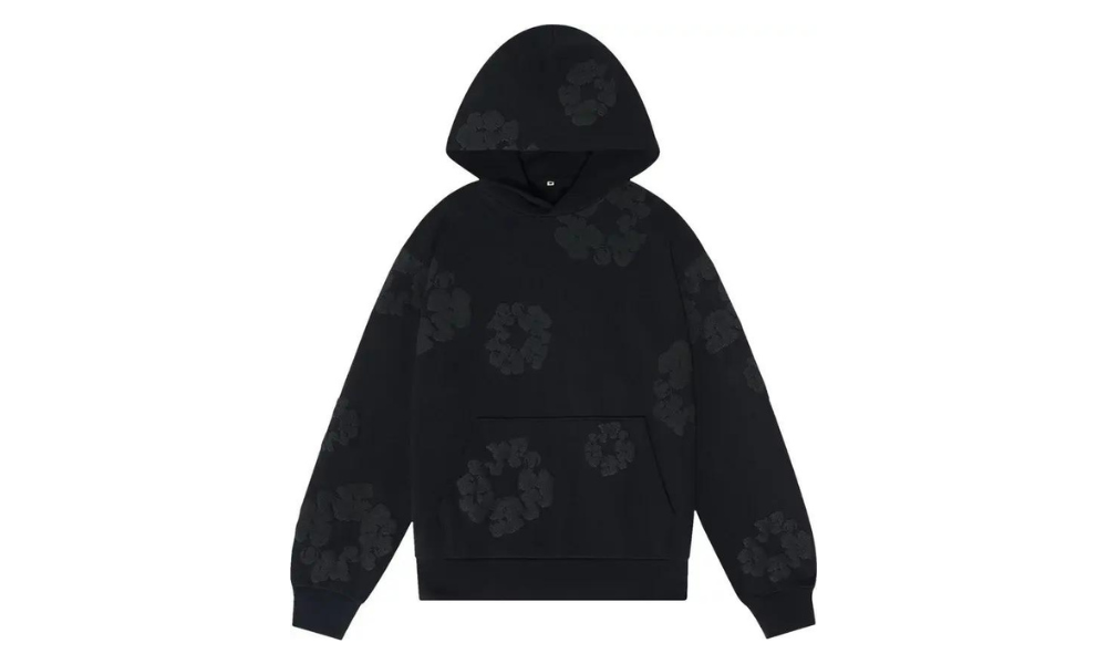 Denim Tears Cotton Wreath Hooded Sweatshirt Monochrome Black