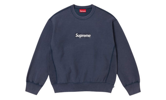 Supreme Box Logo Crewneck Washed Navy SS25
